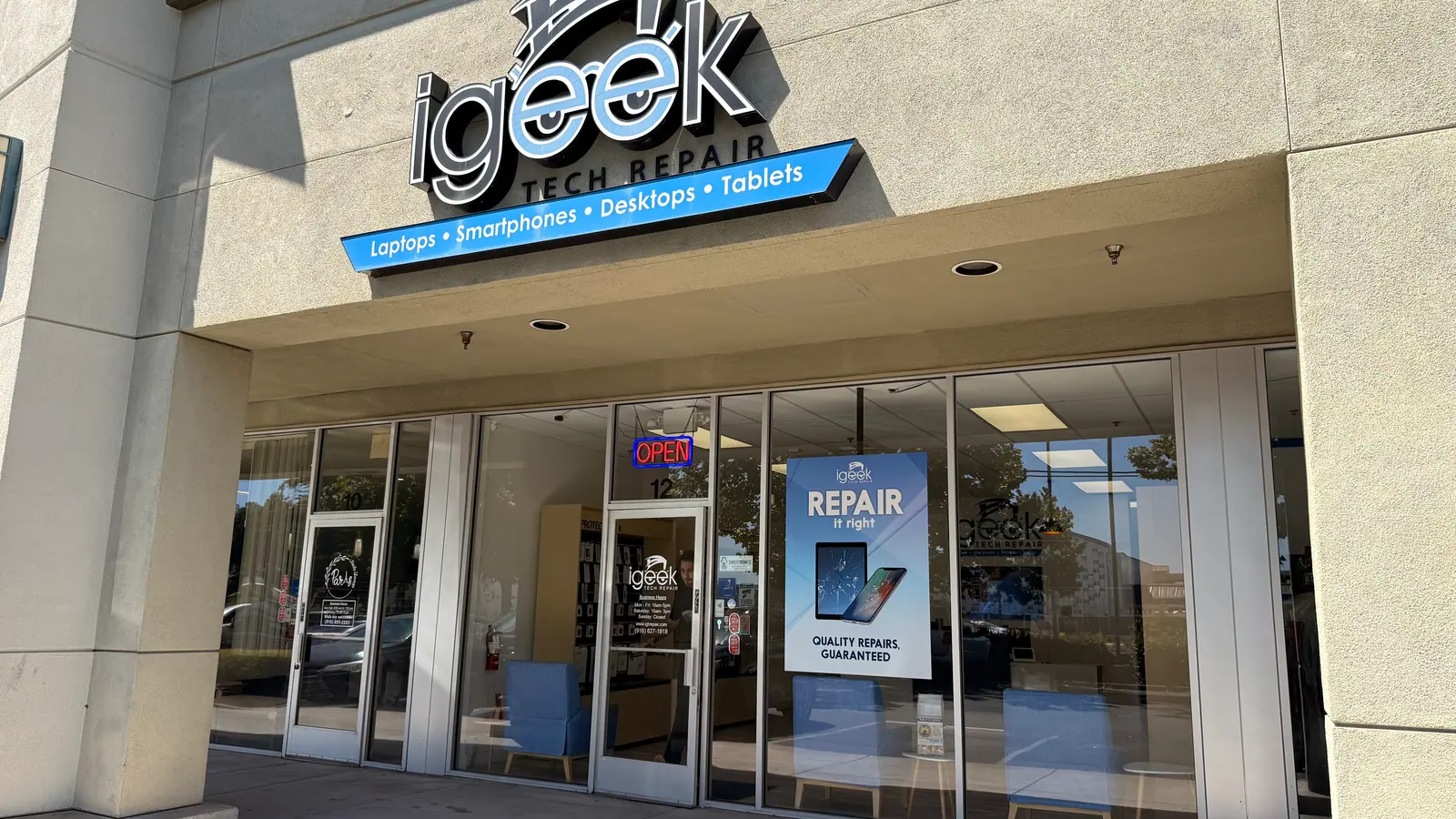 iGeek Tech Repair storefront on Elk Grove Blvd